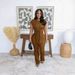 Women's Tie Waist Set Textured Fabric Versatile Two Piece Commuter And Casual Wear Mature Style_ecoleips.com