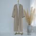 Women's Elegant Long-Sleeve Maxi Dress With 3D Floral Print, Belted Waist & Flowy Skirt For Office & Fall Wear_ecoleips.com