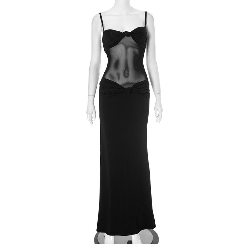European And American Niche Sexy 2025 Spring And Summer Trend Pure Color Elegant Temperament Tube Top Twist Dress Long Dress_ecoleips.com