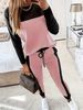 Korean-Inspired Lounge Set For Women – Slim-Fit Long-Sleeve Top & Pants, Polyester Comfort (S-XXL, 3 Chic Colors)_ecoleips.com