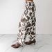 European And American Retro Cow-print Jeans Women, Stylish High-waisted Wide-leg Pants, New Wholesale For Cross-border_ecoleips.com
