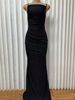 "French-Inspired Halter Neck Maxi Dress – Backless Gold Pleated Evening Gown"_ecoleips.com