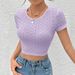 Voya Women's 2026 Spring/Summer New Solid Color Hollow Out Sexy Spicy Girl Open Navel Knitted Top_ecoleips.com