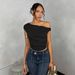 Women's Clothing Summer New Versatile Decorative Small Vest Pleated Single Shoulder Strap Short Female Sexy Hot Girl_ecoleips.com
