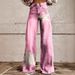 Women's Thin Anti-Denim Wide Leg Pants 3D Trendy Bell Bottom for Autumn Winter Hot Selling One Piece Casual Denim_ecoleips.com