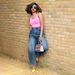 Women's Straight Leg Jeans European American Style Washed Denim Skirt Pants Elastic Waist Street Style_ecoleips.com