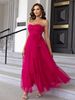 Women's new sexy mesh dress skirt lace-up dress ruffled lace-up mesh tube skirt_ecoleips.com