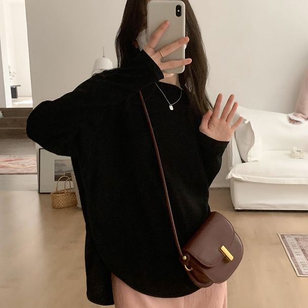 Autumn Thin Round Neck Bottoming Shirt Long Sleeve T-Shirt Women's Summer Loose Sunscreen Blouse T-Shirt Jacket Wholesal_ecoleips.com