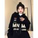 Street Style Loose Couple Outfit Cardigan Hooded Sweatshirt For Women Hip Hop National Trend Brand High-end Design_ecoleips.com