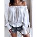 Women's Sexy Off-Shoulder T-Shirt – Slim Fit Casual Top For Women (Solid Color, Stretchy & Flattering)_ecoleips.com