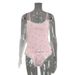Cross-Border European And American Summer New Knitted Jacquard Strap Lace Patchwork Pajamas Wholesale Comfortable_ecoleips.com