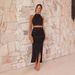 2026 Summer New European American Sexy Style Solid Color Halter Top And Bodycon Skirt Slim Fit Long Dress Fashion_ecoleips.com