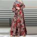 Verve New Style Printed Muslim Malay Full Sleeve Round Neck Robe Long Dress Factory Wholesale_ecoleips.com