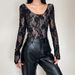 K Pure Desire Style Sexy See-Through Round-Neck Long Sleeve Bodycon Tank Top For Slim And Flirty Ladies_ecoleips.com