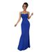 Blue Halter Neck Bodycon Dress Shimmering Sequins Slimming Waist Long Evening Gown Elegant And Flattering Women's Party Wear_ecoleips.com