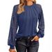 2026 New Cross-Border European And American Women's Fashion Long Sleeve Lace Top Casual Autumn Knitted Shirt_ecoleips.com