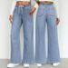 Women's Mid-Rise Casual Jeans Elastic Waist Drawstring Embroidered Bow Stretch Cotton Denim for Spring/Autumn & Summer_ecoleips.com