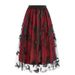 Women's Mesh Butterfly Embroidered Midi Skirt Best Selling Garment European And American Cross Border Trade Clothing_ecoleips.com