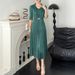 2025 Spring Autumn New Dress For Women High-end Elegant Fashion Commuter Style Lace Blazer Collar Pleated Skirt_ecoleips.com