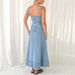 New Denim Mid Length Dress Suspenders Backless Temperament Commuter Long Skirt_ecoleips.com