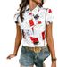Women's Printed Short Sleeve Polo Shirt Casual Summer Blouse Geometric Pattern Breathable Polyester Fabric S M L XL XXL_ecoleips.com