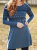 Autumn And Winter New Plush Celebrity Style Printing Long-sleeved Crew Neck Dress Women's Clothing_ecoleips.com