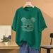 Women's Clothing Oversize Short Sleeved T Shirt For Women In Summer Large Size Cartoon Bear Half Sleeved Top_ecoleips.com