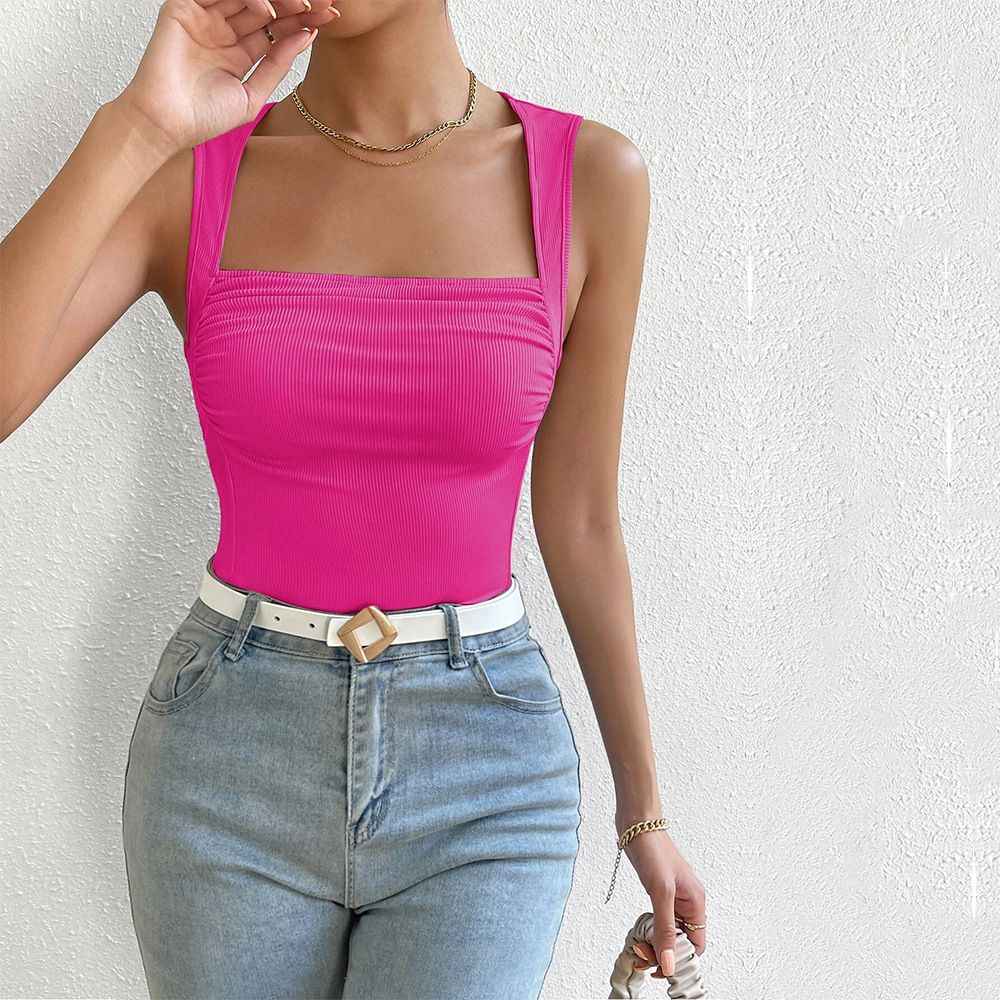 Fashion New Sexy Slim Temperament Versatile Sleeveless Knitted Elastic Vest Tops For All Seasons_ecoleips.com