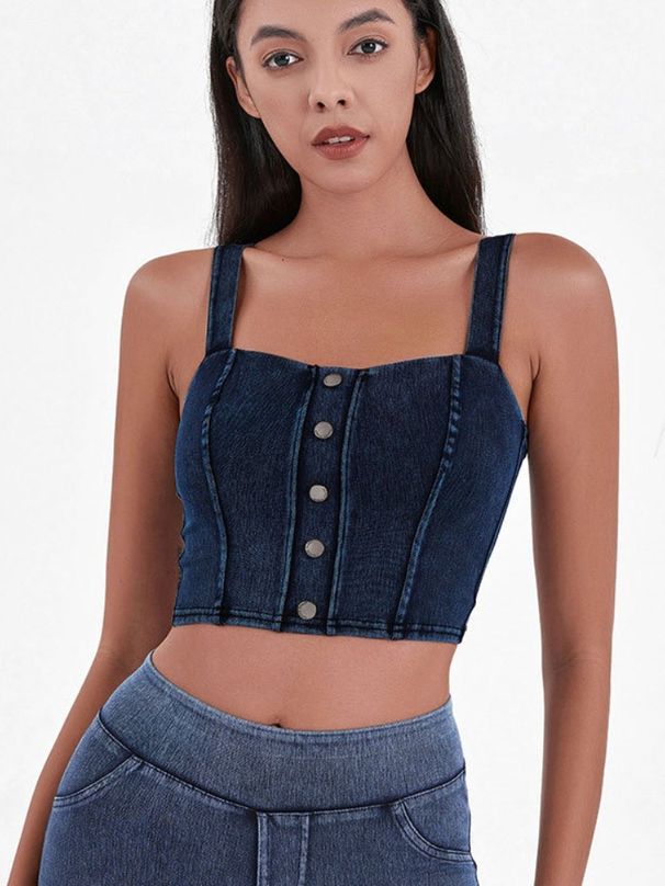 K Women's Fitness Yoga Tank Top With High-Elastic U-Shaped Front Pockets And Metal Buckle For Slimming Effect - Casual Sports Top_ecoleips.com