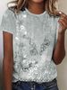 Women's Tee - Vintage Floral Lace Pattern Graphic, Elegant Retro Print Design For Casual Daily Wear_ecoleips.com