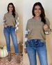 Women's Stylish Pullover Sweater Crew Neck Long Sleeve Color Block Casual Knit Top_ecoleips.com