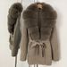 Luxury Oversized Knit Cardigan With Fox Fur Collar – Elegant Longline Open-Front Coat For Women (Chic & Cozy Winter To Spring Transition)_ecoleips.com