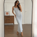 TARUXY Casual Long Knit Dress Women Square Neckline Cutout Slim Sexy Commuter Knitting Straps Dress Summer Vacation Party Dress_ecoleips.com