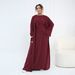 Women's Clothing Modest Abaya Dress Modest V-Neck Abaya Set – Elegant Long-Sleeve Two-Piece Dress (Flowy Polyester, Office & Travel Ready)_ecoleips.com