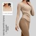 High Waisted V Neck Nude Yoga Wear Sports Fitness Set For Women Hip Lifting Running Cycling Clothing_ecoleips.com