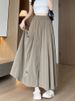 K Women's New High Waisted A-line Skirt With A Hanging Feeling And Wide Leg Pants_ecoleips.com