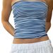 Women's Clothing Spring And Summer New Products Women's Fashion Striped Off Shoulder Tube Top Vest Top_ecoleips.com