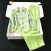 Women's Plus Size Comfortable Printed Two Piece Set Spring Green Loose Fit Wide Leg Pants Shirt Top Skin Friendly Suit_ecoleips.com