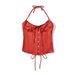 Aria Basics Aria Basics European American Style Solid Color Satin Fishbone Halter Neck Tank Top For Women, Adjustable Straps, Beautiful Back_ecoleips.com