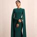 Women's Sleeveless Bodycon Midi Dress, Solid Color High-Slit Stretchy Office & Evening Dress, Elegant Round Neck Cocktail Dress_ecoleips.com