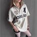 Summer Women's Sexy Loose Polo Shirt European And American Street Style Letter Embroidered Short Sleeve T-Shirt 2025_ecoleips.com