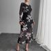 Women's Clothing Printed Mesh Waist Hugging Hip Slim Long Sleeved Temperament Dress_ecoleips.com