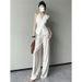 Aria Basics French Retro Style Vest For Women Summer 2025 New Slim Fit Fashionable Design Sleeveless Top_ecoleips.com