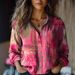 Women's Retro Printed Long Sleeve Casual Shirt Spring Summer New Imitation Cotton Linen Feel European American Style Top_ecoleips.com