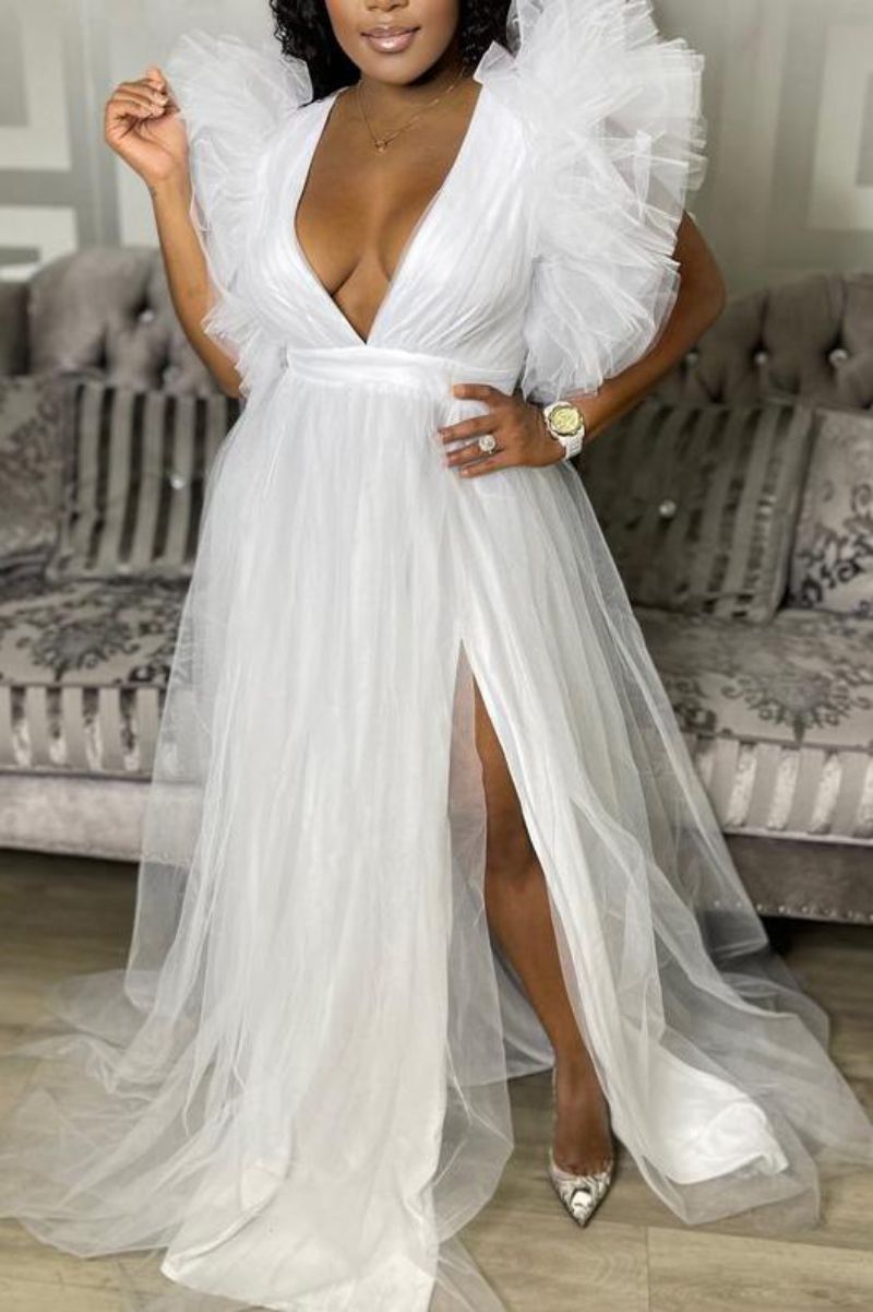 Women's Clothing Loose Large Swing Mesh Dress Commuting Large Size Women's Dress_ecoleips.com