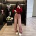 Women’s Clothing Spring And Summer Internet Celebrity Long Sleeved Pants Suit Cotton Letter Round Neck Printing Urban Leisure Fashion Suit_ecoleips.com