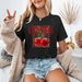 Cherry Leopard Shirts For Women Cute Fruit Cherries Tshirt Vintage Trendy Graphic Tees Aesthetic Short Sleeve Tops_ecoleips.com
