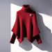 Women's Clothing Long Sleeved Knit Sweater Elegant Winter Cape Sleeve Knit Sweater Set With High Waist Pants - Flattering & Stylish Outfit For Women_ecoleips.com