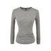 ng2510292 Tencel Wool Long Sleeve T-Shirt For Women, 2025 Autumn New Style, Pure Desire Hot Girl Small Round Neck Slim Fit Base_ecoleips.com