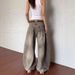 Street-style American Retro Splatter-paint Design Washed Curved Cut Niche Women's Jeans, Casual Loose-fit Wide-leg Pants_ecoleips.com